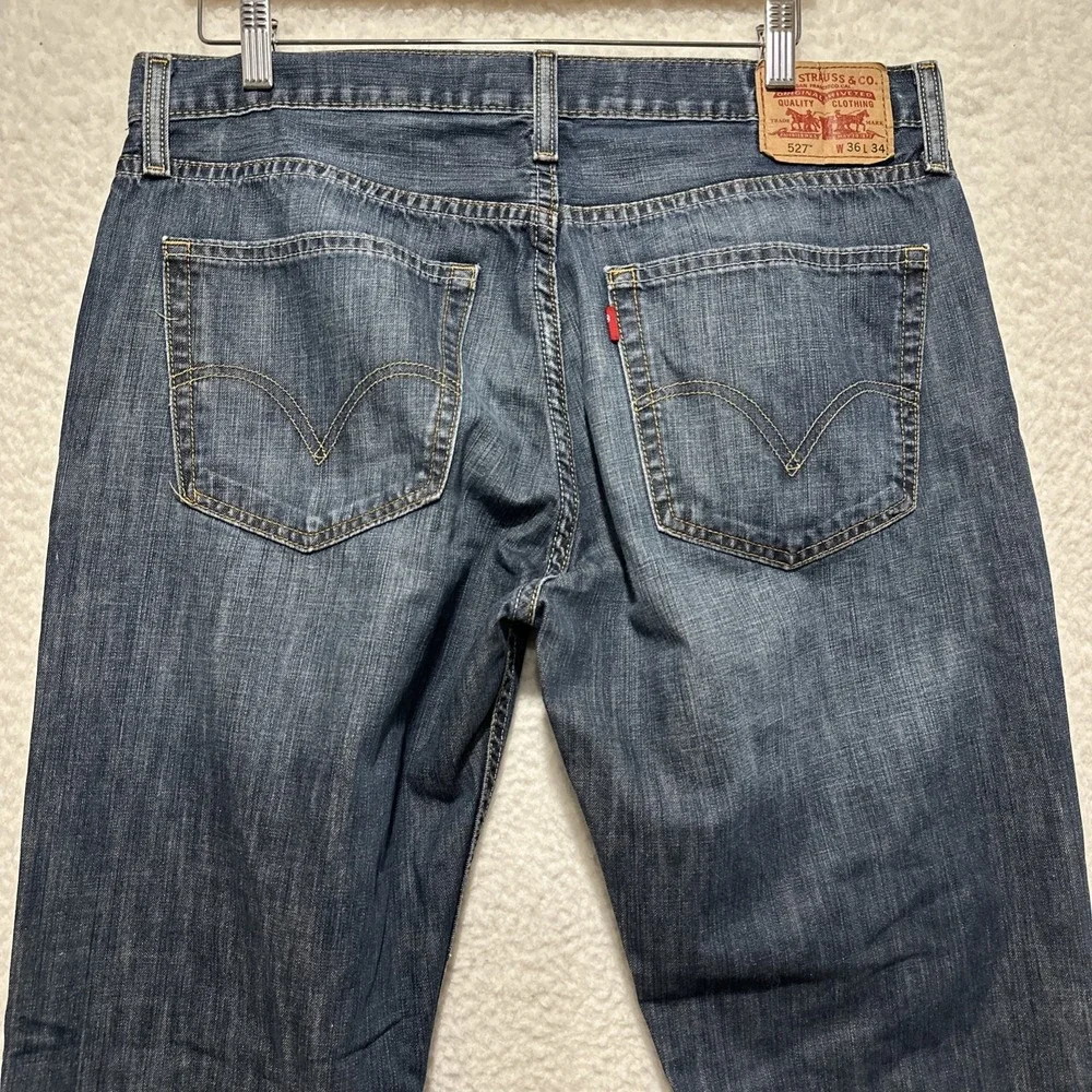 Levi's 527 Bootcut Jeans Blue Denim Western Cowboy 100% Cotton Men's Size 36‎